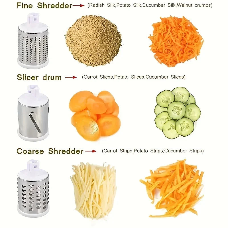 Vegetable Cutter & Slicer with Drums